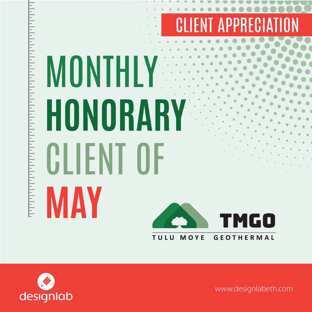 designlabeth's tweet photo. We are taking a moment to appreciate one of our honorable client and long time partner Tulu Moye Geothermal (TMGO). #clientofthemonth #longtimepartner #tmgoethiopia https://t.co/Abj4L32kKe