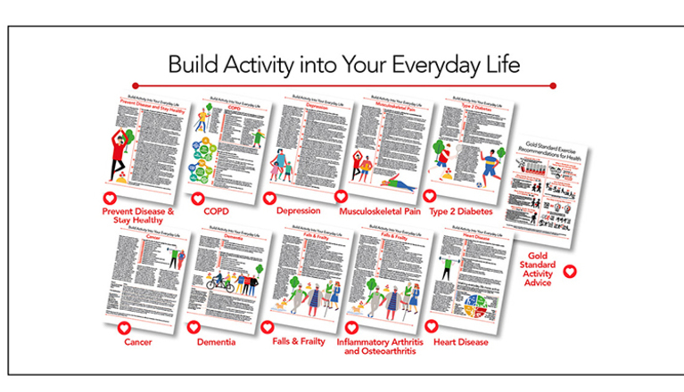 Our leaflets cover specific advice for 10 different medical conditions where physical activity can be particularly beneficial. You can download the leaflets at this link bit.ly/3dTg8xP