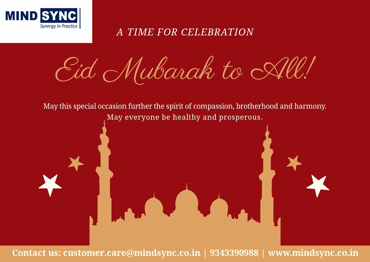 business_sync's tweet photo. Wishing everyone a Happy Eid Ul Fitr. Enjoy the day, stay safe and stay healthy.
-Team Mind Sync

Contact us for #business #compliance services: customer.care@mindsync.co.in  9343390988 | https://t.co/myLhpA4KG5

#mindsyncindia #tax #fssai #legalmetrology #registrations #licenses https://t.co/R2Aq7Ue1NH