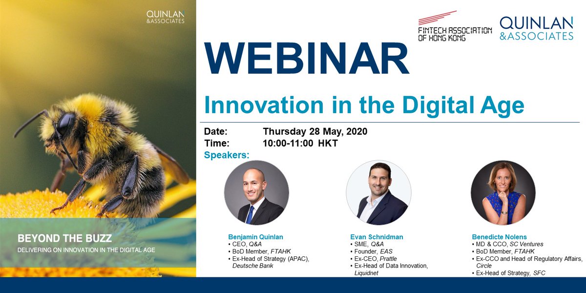 worktechasia's tweet photo. Quinlan &amp; Associates and FTAHK Present: Beyond The Buzz - Innovation in the Digital Age

As the world enters a new normal, companies that can best respond to the changes that lie ahead will likely flourish, though many are going to be left behind.
https://t.co/HAqUwdcuVh https://t.co/EmxHRnEp74
