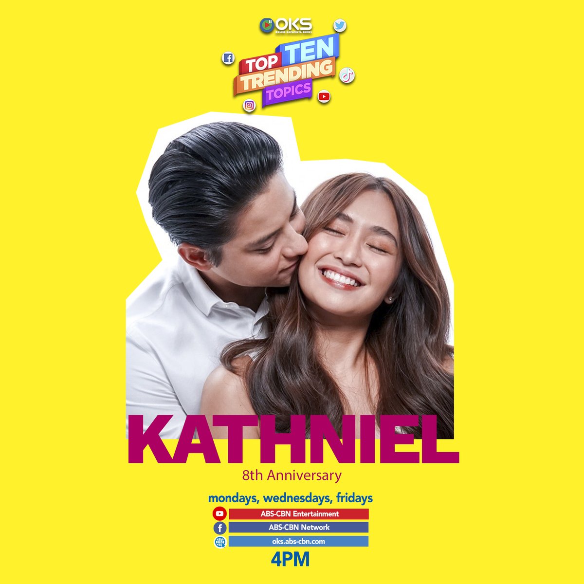 OKS4Ts's tweet photo. Happy 8 years, KathNiel! Get more updates mamayang 4PM sa 4Ts! Tumutok lang sa ABS-CBN Facebook Page, YouTube Channel at https://t.co/6vRY9RX3sa. #4TsKathNiel https://t.co/GiSFrm0rTw