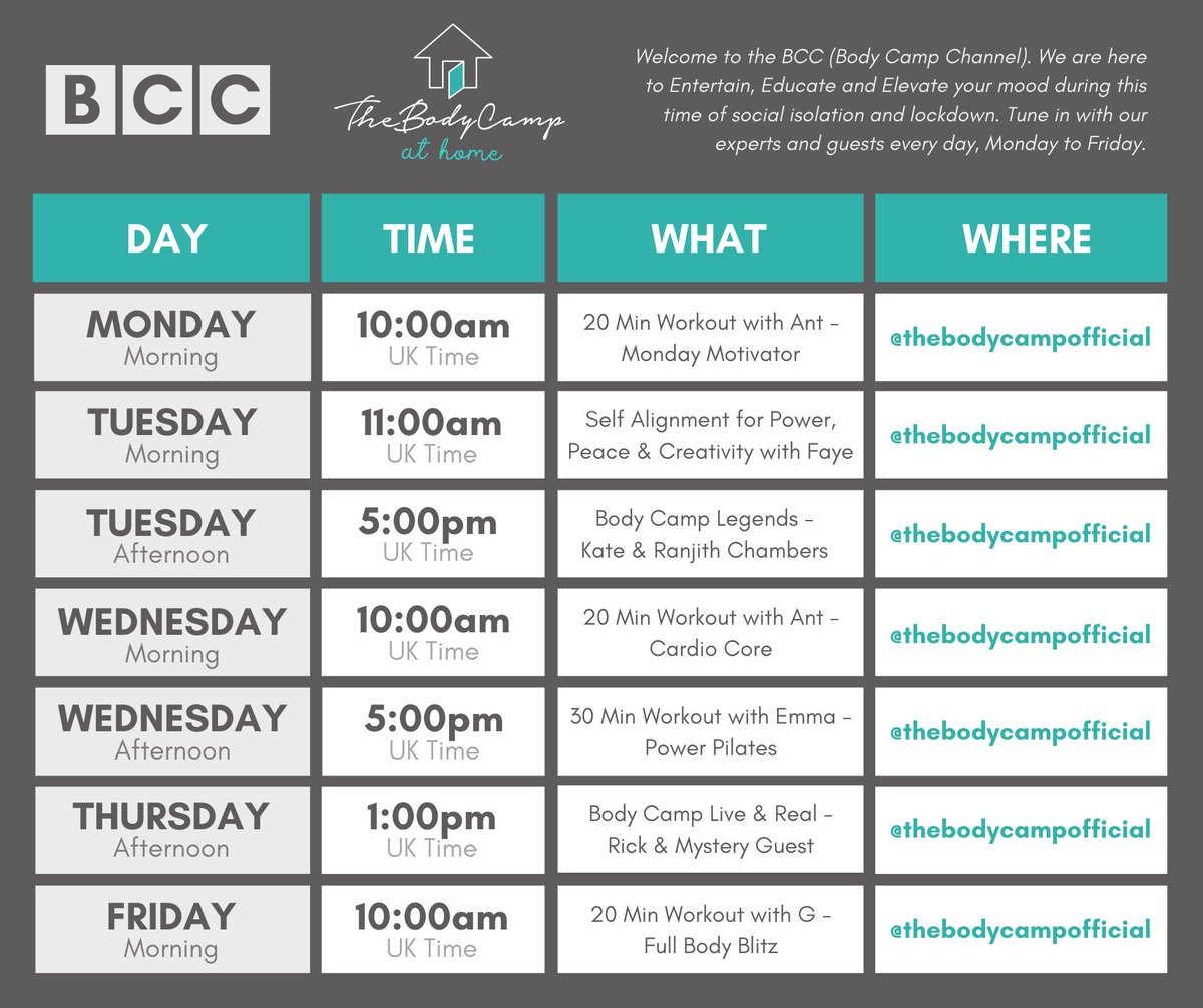 Week 9 of the Body Camp crew helping us all through iso. Head to @thebodycampofficial on Instagram to watch this week’s fabulous programme! #BCC 📺
