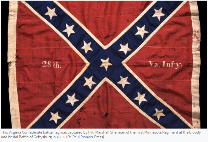 11/The other men followed, including Private Marshall Sherman, who captured the battle flag of the 28th Virginia Infantry Regiment while fighting barefoot.Both O'Brien and Sherman received the Medal of Honor.Minnesota still has that confederate flag, and will not return it.