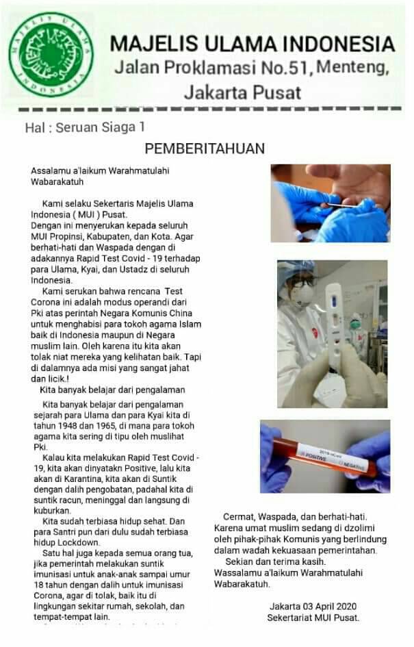 Buat isi suratnya nilai aja sendiri, pemberian data dan fakta atau penggiringan opini?