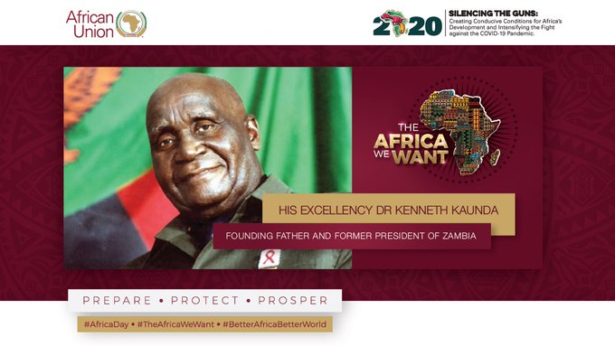 GovernmentZA's tweet photo. His Excellency Dr Kenneth Kaunda of the Republic of Zambia, will be also be on today's line-up of speakers for  #AfricaDay2020 virtual and online celebration.  #TheAfricaWeWant #BetterAfricaBetterWorld https://t.co/HajwDh4wvI