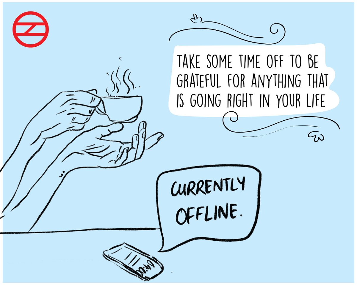 OfficialDMRC's tweet photo. Take some time off to be grateful for anything that is going right in your life. #MentalHealthMatters https://t.co/jfMdAuekGE