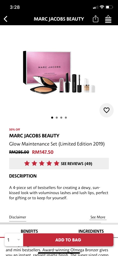 umairaharis on X: "Dah dapat duit raya kan? Cepat la shopping Marc Jacobs  Beauty Glow Maintenance Set ( Limited Edition ) ni! Ada 50% jadi RM147.00  je. Bronzer tu full size ye!!!