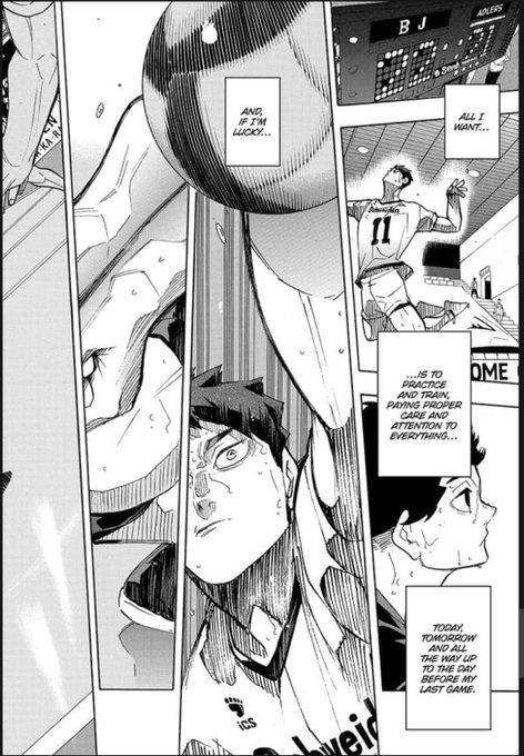 And I love this point of view of Sakusa. We don't actually see him growing as a person and a volleyball player like Hinata or Kageyama, but these lines are enough to show what kind of player Sakusa is and I honestly love that (not because he's one of my favorite character) 
