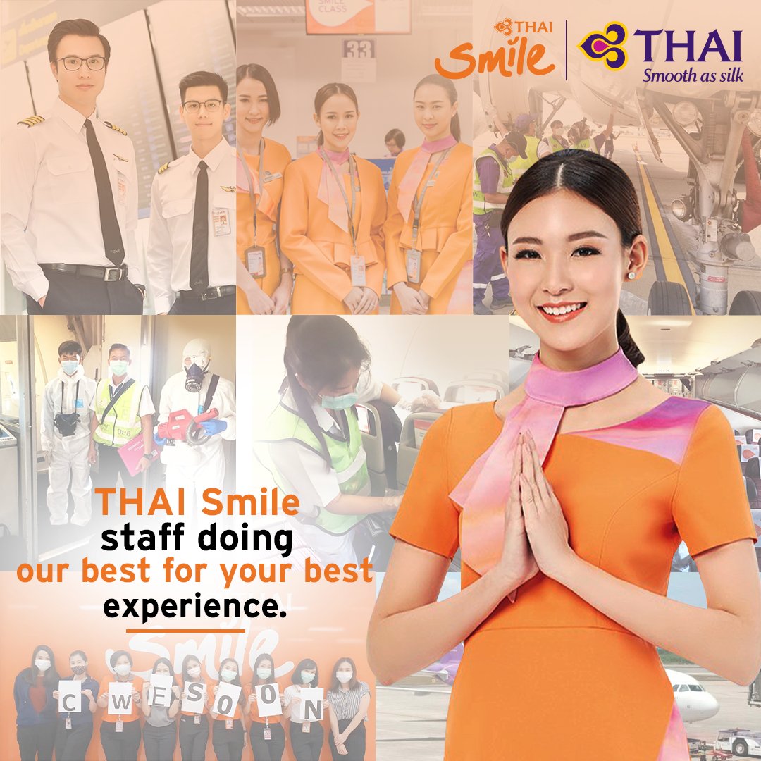 THAISmileIndia's tweet photo. There are so many staff working before every flight that even you can’t see their faces but they’re still doing the best job in all of THAI Smile flights.

#THAISmile #THAISmileAirways #CWEsoon #SeeWEsoon #TillWEMeetAgain #TillWESmileAgain https://t.co/vsXSBqHTm5