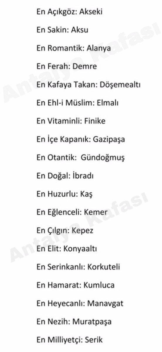 #Antalya ilçeleri duygu haritası