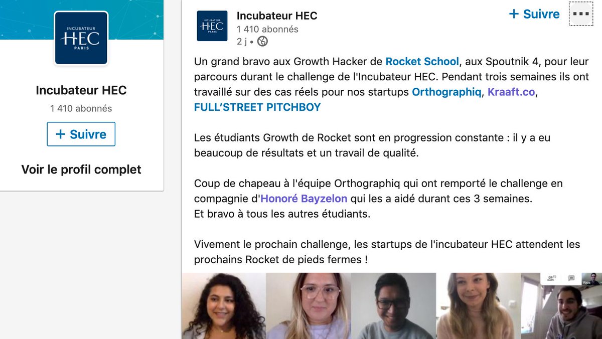 rocketschoolfr's tweet photo. Quand c'est l'incubateur @HECParis qui te remercie pour le travail qu'on fait tes futurs Growth Hackers pour leurs startups : ❤️ https://t.co/0KILLND9YK