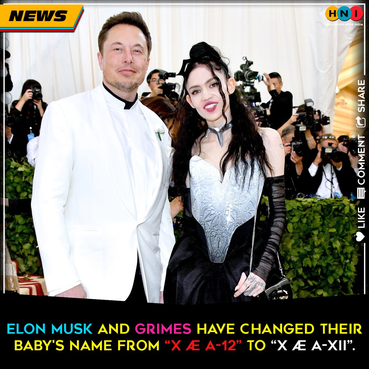 Hollywoodnewsin Usunited Elonmusk And Grimes Grimezsz Have Had To Change The Name Of Their Baby Son From X Ae A 12 To X Ae A Xii More Details T Co Ib3stgafwl Elonmusk Xaea12