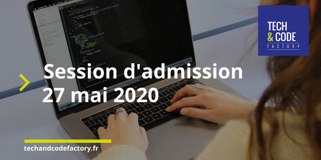 TechCodeFactory's tweet photo. 📢 Tech&amp;Code Factory, le bachelor pour les passionnés des #technologies #numeriques, est hors #Parcoursup !

La session d' #admission à #distance en 3 étapes : 
✍️ Test écrit
🤝 Travail de groupe
💬 Entretien individuel de motivation

Inscription 👉 https://t.co/u4rnxxiU3z https://t.co/hk9jcqNwY9