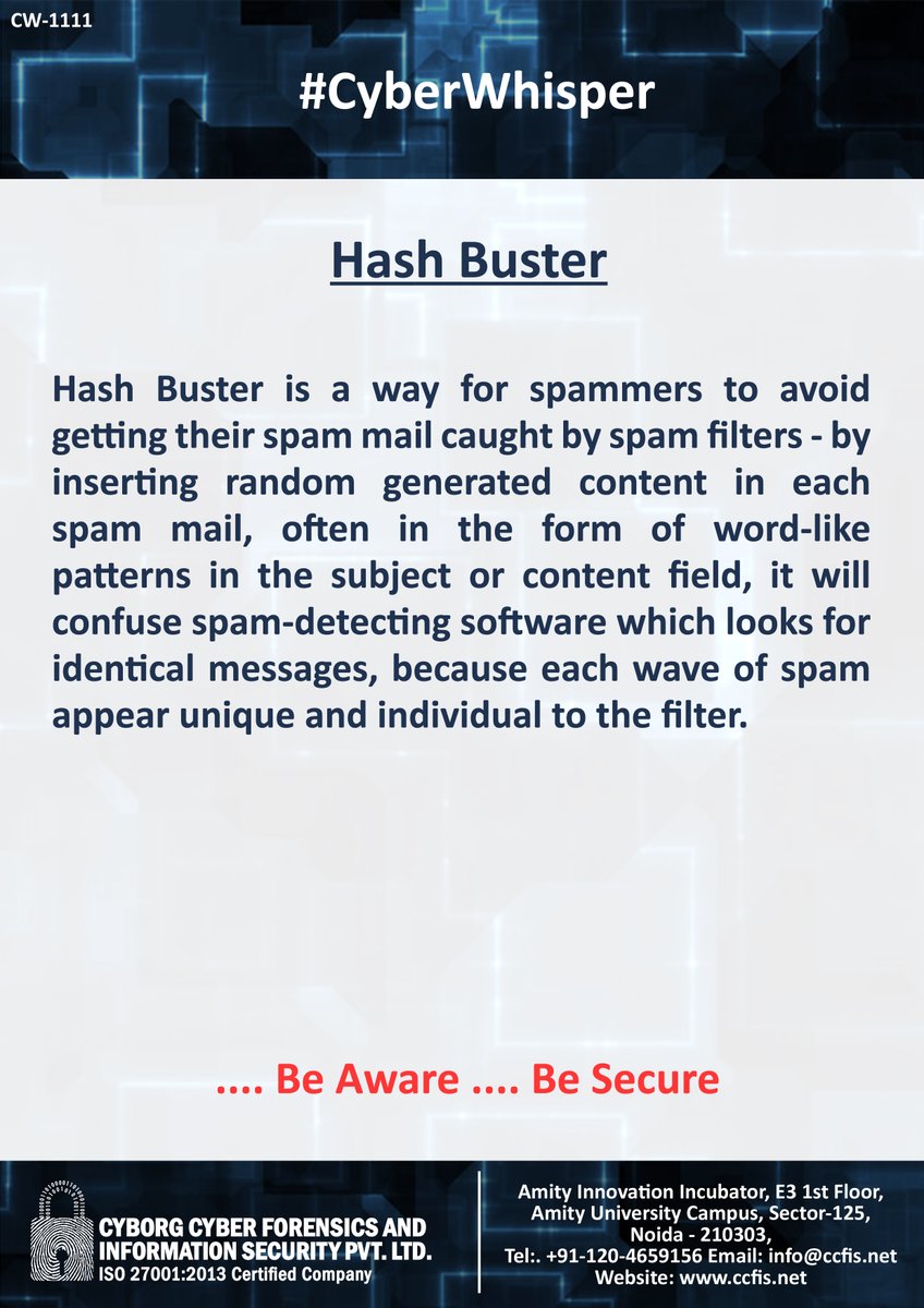 ccfis's tweet photo. #CyberWhisper #CyberSecurity #HashBuster https://t.co/2p9kwwv6UG