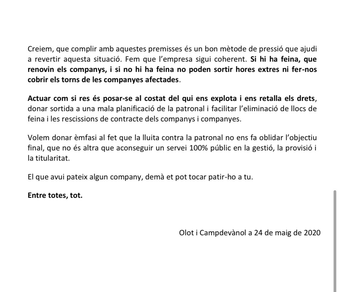 Encara amb la crisi del Covid present, htgroup Tsc ambuiberica es dediquen a rescindir contractes, prescindint de companys experimentats i la voluntat de seguir amb l'estafa dels contractes en pràctiques. 
#sanitatpública