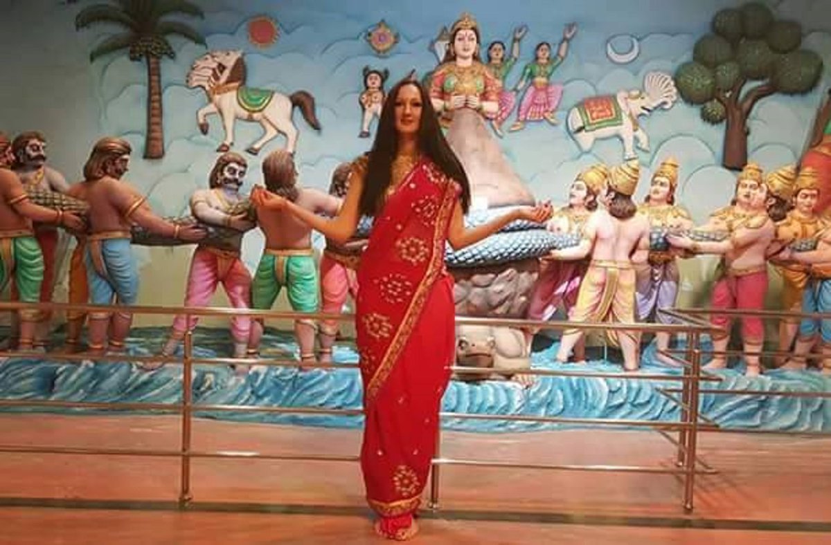 Ekaterina Lisina, 6 ft 8 inch tall Basketball Star from Russia (World's tallest model).. Ektarina became very much inspired by Shakti-temples and she follows Hinduism.. She is a devotee of Goddess Laxmi, became a full-vegetarian and visits Hindu temples regularly ....