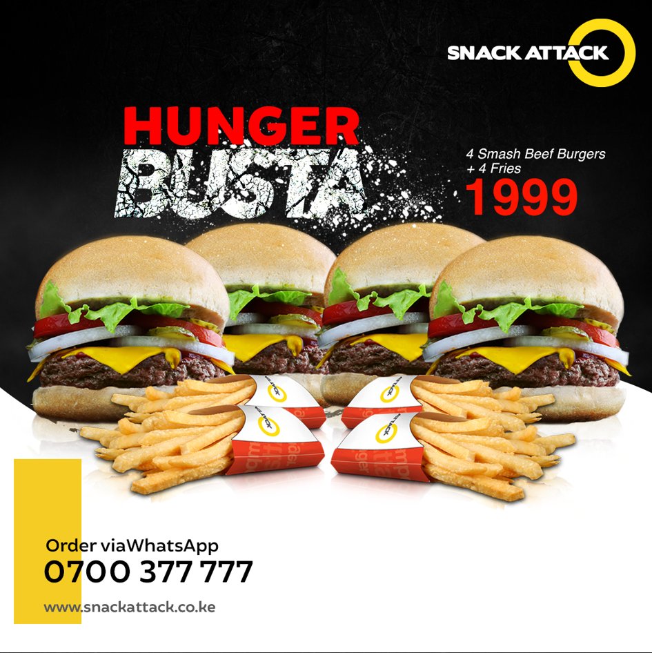 SnackAttackKe's tweet image. Prime Beef burgers for lunch with free drinks sounds like a plan.
#snackattack #loadedchips #kenya #chicken #burgers #chips #fries #nairobi #sarit #delivery #food #hotdogs #potato #beefburgers 
snackattack.co.ke