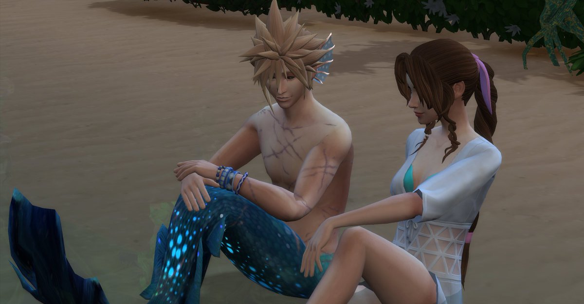 Remember how I talked about looking for stuff for that mermaid au in the Sims? Yeah, I found it #Clerith  #クラエア