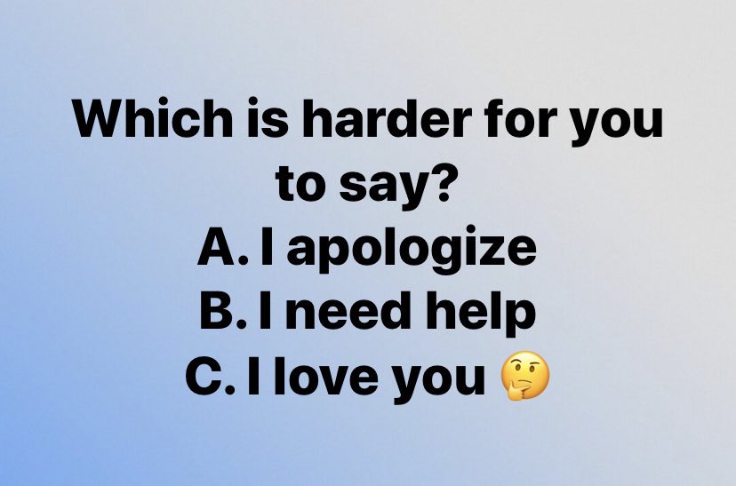 JGFMercedes's tweet photo. This is very apt for me right now in my life, I have no issues with A,B,or C, life is too short to not apologise ask for help or love. 
Yet so many would rather never apologise and lose people in order to keep their ego intact. https://t.co/RWfqYE8hpW