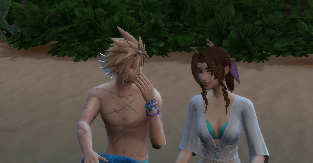 Remember how I talked about looking for stuff for that mermaid au in the Sims? Yeah, I found it #Clerith  #クラエア