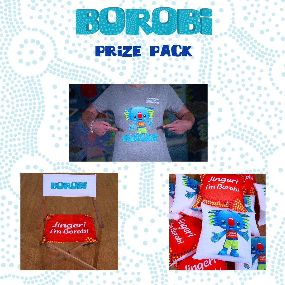 borobijingeri's tweet photo. Borobi day is just around the corner which means there's only a few days left to enter my competition! 
Win your own Borobi setup which includes a limited edition t-shirt, directors chair and cushion. Valued at $309.95.  Winner will be drawn at random on 29/5/20. Goodluck 🤗👏 https://t.co/Vq7fFrFf9v