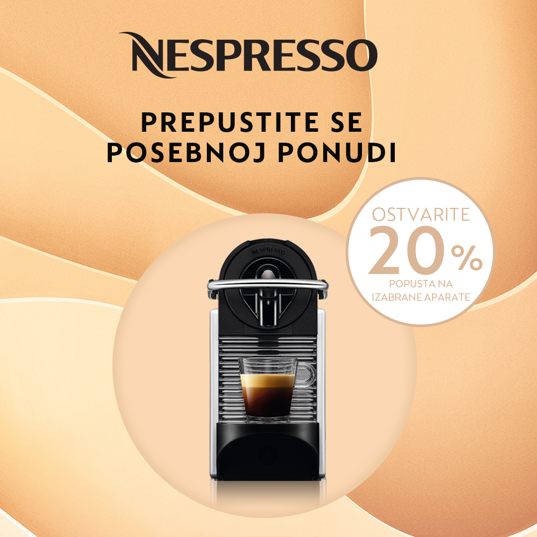 DeltaCityBG's tweet photo. Drago nam je što ćemo se ponovo videti!
Nespresso je spreman i čeka na Vas!
Samo ste na jedan dodir dugmeta daleko od uživanja!
Iskoristite 20% popusta na kupovinu izabranih modela Nespresso aparata.
https://t.co/bFM7GSIRXu https://t.co/rXb6pzbDpd