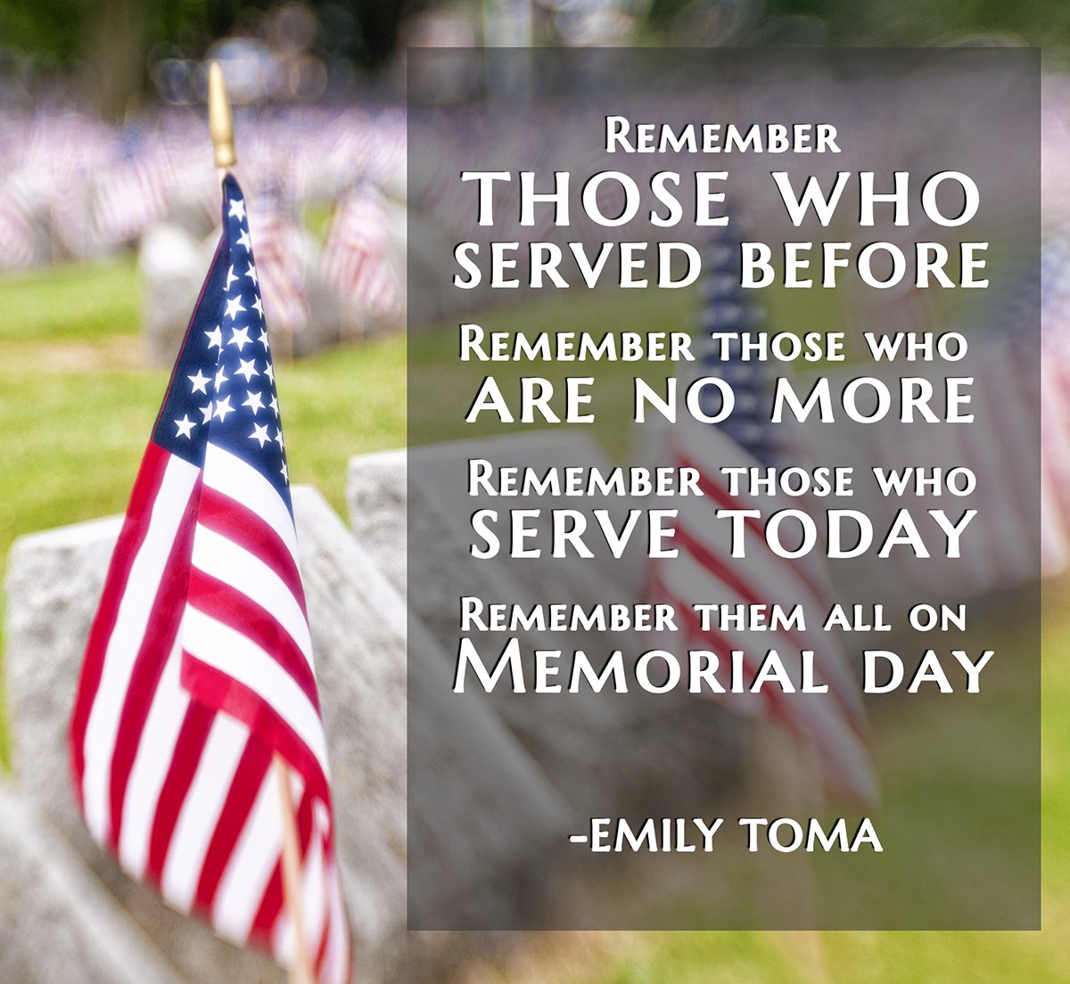 Today we remember and honor those who have bravely served our country. Thank you for your service.

 #memorialday #weremember #honor