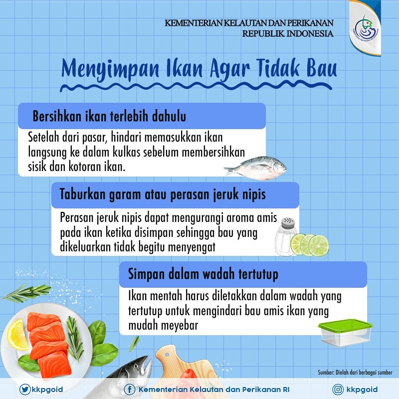 kkpgoid's tweet photo. #SahabatBahari, masih dalam suasana lebaran, Mimin tebak pasti masih banyak persediaan ikan dalam kulkas ya? Nah, agar ikan tetap segar dan tidak bau, Mimin punya tips menyimpan ikan nih di dalam kulkas. Seperti apa? Simak yuk.

#kkp #kkpgoid https://t.co/NeFZxc1KMi