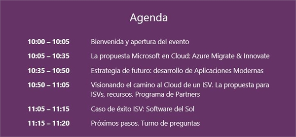 Software DELSOL estará presente el próximo martes 26 de mayo en el ISV Day organizado por Microsoft de la mano de nuestro responsable de Marca, Luis Salido, para hablar de la experiencia con Azure en el camino hacia el Cloud. 

¡Inscríbete! ➡️ bit.ly/2XtGPSW ⬅️
