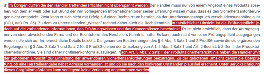 Loeffel_Abrar's tweet photo. Immer erfreulich, wenn Richter auch einmal betonen, dass die Unternehmen treffenden Pflichten nicht überspannt werden dürfen, insb. wenn es um Kennzeichnungs- und Prüfungspflichten geht, OLG Frankfurt - 6 W 41/20 - Herstellerangaben nach #ProdSG https://t.co/zaR6LRpekj @TomKlindt https://t.co/qkXNLWTHeF