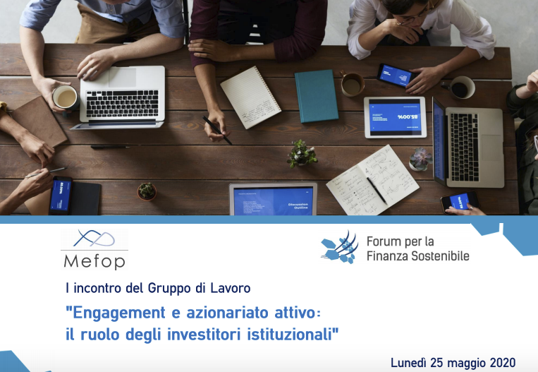 ItaSIF's tweet photo. Questa mattina siamo online con @MEFOP per il I incontro del tavolo di lavoro sul ruolo degli #investitori istituzionali nelle attività di #engagement e #azionariato attivo https://t.co/xNmbSo3HSK
