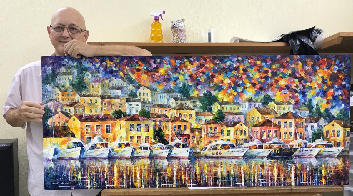 rubybrigg's tweet image. Long Harbor by Leonid Afremov deviantart.com/leonidafremov/…