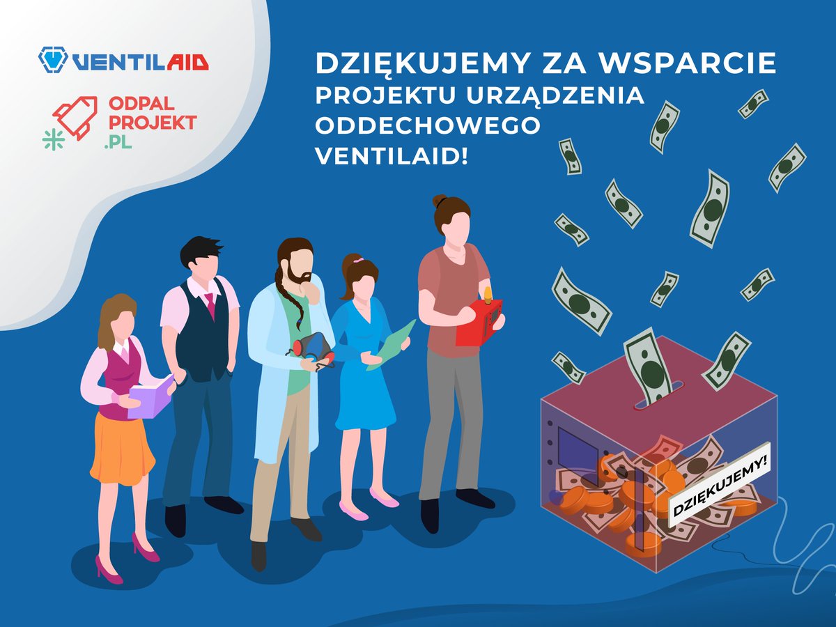 Ponad 70 tys. złotych, 582 wspierających. Serdecznie dziękujemy za każdą przesłaną złotówkę! Rozwijamy projekt #VentilAid by dać światu oddech! #FromPolandWithLove