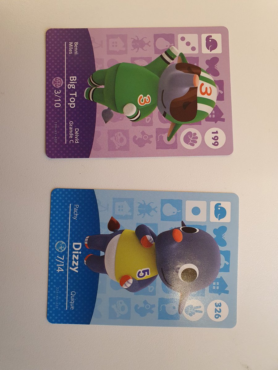 ELEPHANTS   #acnh  Big Top (199) might like to play the villain, but deep down he's a goofball. And he's yours for 4€.Also 4€ is the flight ticket for Dizzy (326), out next adorable elephant.(6/x)