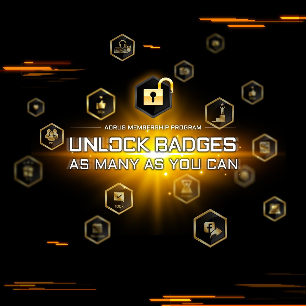 AORUS_BNLX's tweet photo. Sign up AORUS Membership Program and WIN every 10 days! You also receive time-limited bonus AORUS Points. Join us now!
⭐How To Get Extra Points?⭐
UNLOCK BADGE AS MANY AS YOU CAN!
You’ll Get an extra 10 points if you unlock 6 badges.
#AORUSMembershipProgram
#TeamUpWithAORUS https://t.co/vjCcK7RWAb