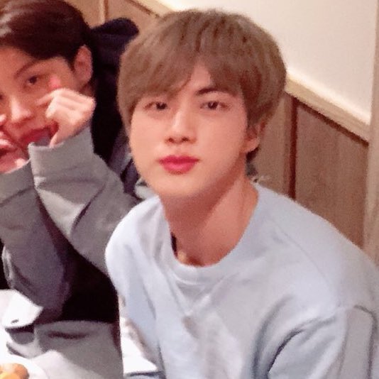 jin and his thom browne blue shirt