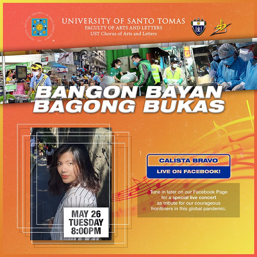 ustabchorale's tweet photo. We thank you for your tremendous support for our Bangon Bayan, Bagong Bukas initiative, and for that, we have two guests waiting to serenade you today. Catch ANDREA FE PADILLA at 5PM followed by CALISTA BRAVO at 8PM LIVE!

#ABCSilverAndBeyond
#TIMELES25YMPHONY https://t.co/yGdm6ellav