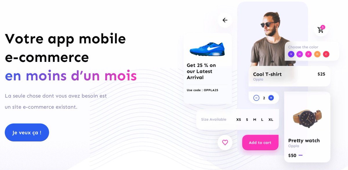 appstud's tweet photo. Vous avez un site web marchand? Grâce à notre solution Oppla, nous créons votre application mobile en 1 mois. Point.  😍  😍  https://t.co/glm9F5DW1s https://t.co/VTCRsHtWac