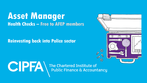 CIPFA's tweet photo. #AssetManager #HealthChecks are available free to #AFEP members  - For more information on how we are reinvesting back into the #policesector visit https://t.co/eHKEHa2atf
#NPCC @PoliceChiefs @AssocPCCs and #PACCTS #CIPFAPolice2020 @alisondewhirst1 https://t.co/9jyekFTNmY