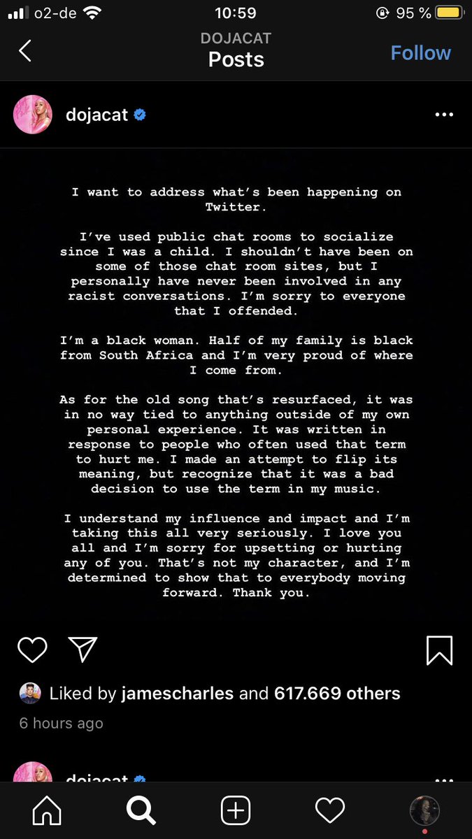 exposingroom's tweet photo. #dojacat apologizes😳 https://t.co/cGeo23TPUi