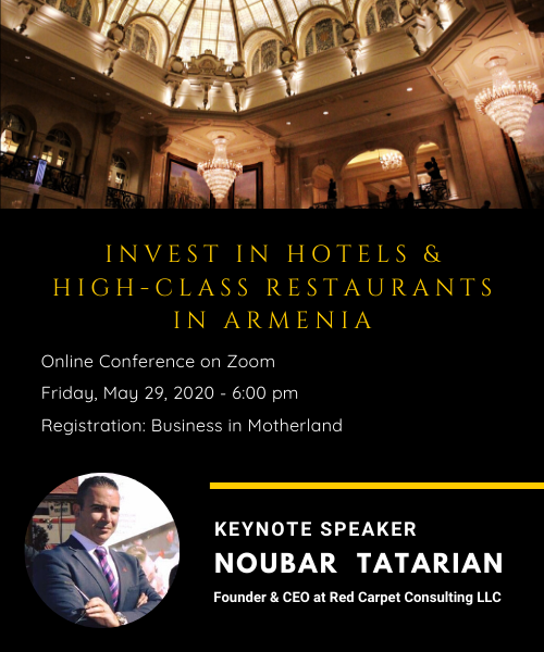 in_motherland's tweet photo. Armenia Hotels &amp; High-Class Restaurants | Are you ready to invest?
🇱🇧 🇦🇲
Join the online panel 
- Friday, May 29, 2020
- 6:00 pm Beirut Time
https://t.co/C8oOhPdnfi

Keynote Speaker: Expert Noubar Tatarian
👉 https://t.co/Seud6DsC3q

Time to take the challenge for the next level! https://t.co/Sch2VlqYVW
