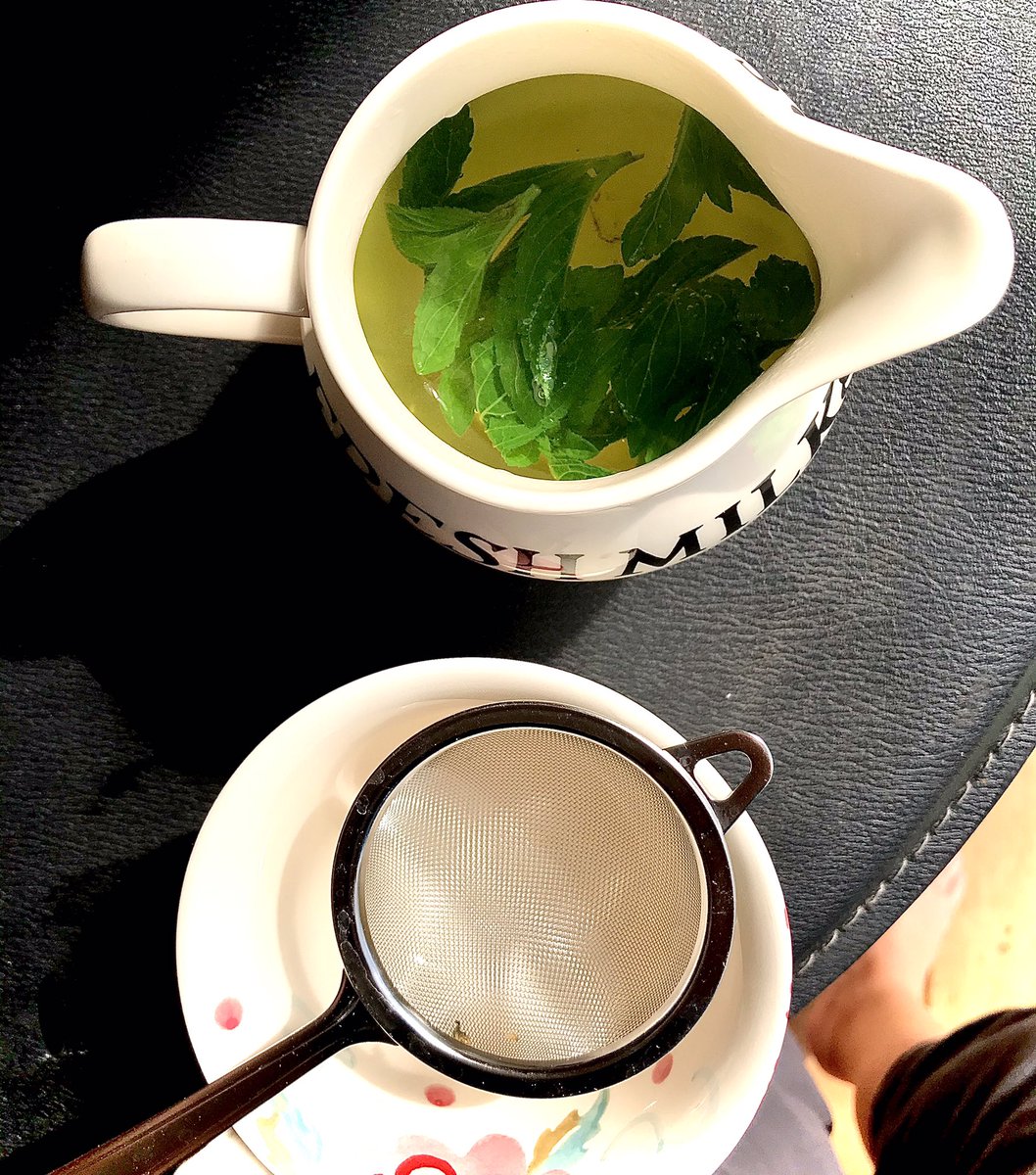 WhiteHartLiz's tweet image. Today’s fresh herb tea ... black peppermint #herbwitch #peppermint