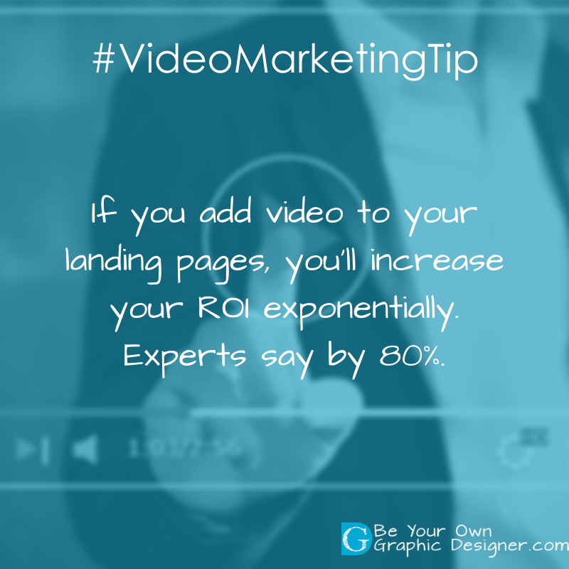 BYOGD's tweet photo. If you add video to your landing pages, you’ll increase your ROI exponentially. Experts say by 80%. #BYOGD #VideoMarketingTip #DesignwithCCC https://t.co/HTvSWxMwmD
