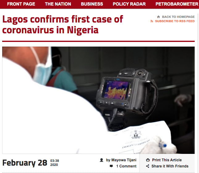 Nigeria recorded its index coronavirus case on February 28, 2020 and by March 30, 2020, President Muhammadu Buhari had signed the “COVID-19 Quarantine Regulations” to enforce measures to check the spread of the disease in the country.  https://www.thecable.ng/undercover-investigation-for-n16500-security-agents-will-allow-you-travel-from-lagos-to-abuja-despite-interstate-ban  #BreachOfTravelBan