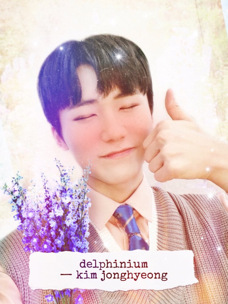  #종형  #JONGHYEONG— like delphiniums, jonghyeong reminds me of his boldness and how it’s good to look at things the positive way !!