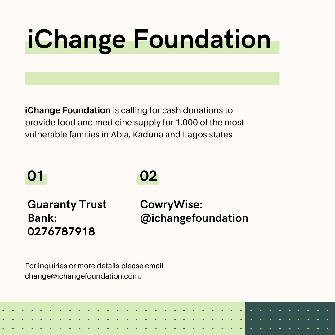 iChangeFdn's tweet photo. Kindly support our fundraiser. If you see this on your TL, please Retweet.

🙏🏽 https://t.co/zlHRAc8ZoM