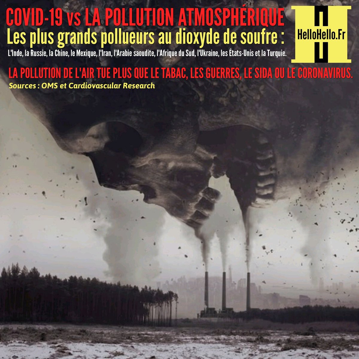 HelloHelloInfo's tweet photo. #COVIDー19 vs #POLLUTION
#HelloHelloInfo #HelloHelloNews #InfoDuPeuple #GJ #Covid #Boycott #InfoDissidente #FrExit #StopCorruption #StopChemtrail #IntelligenceCollective #StopLinky #StopVaccination #GlobalDebout #ConvergenceDesLuttes #GiletsJaunes #OnVautMieuxQueCa #OnBloqueTout https://t.co/r8ULV4zMQg