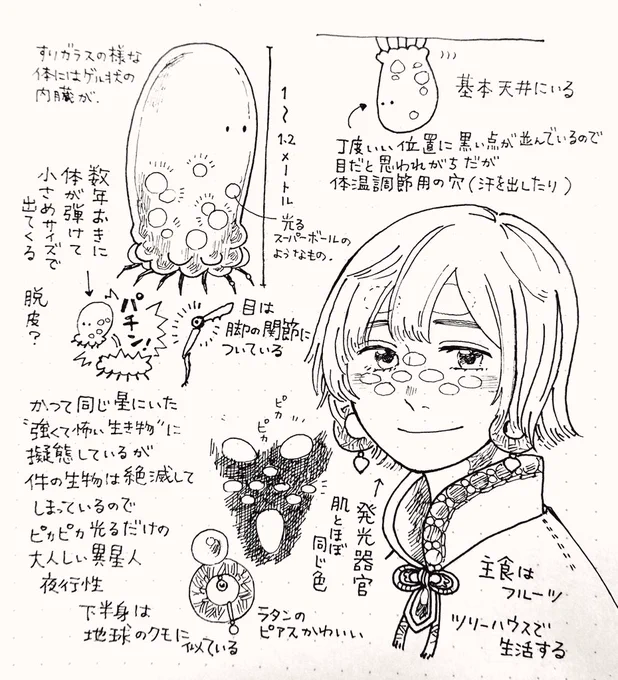 異星人メモ
発光器官がある人達 