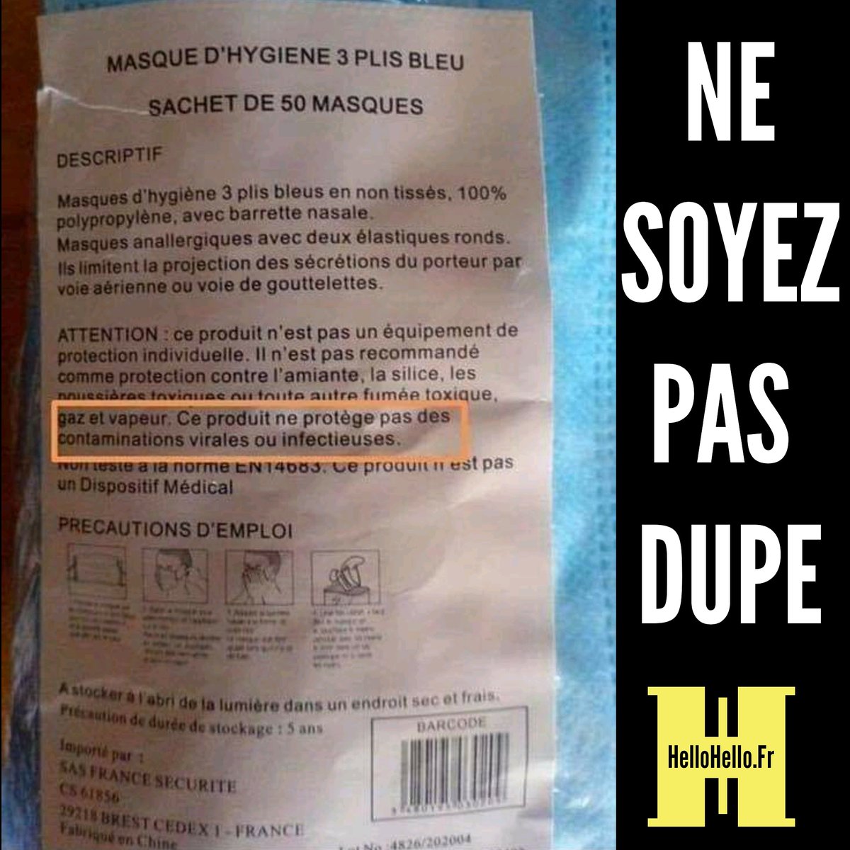 HelloHelloInfo's tweet photo. #BasLesMasques
#HelloHelloInfo #HelloHelloNews #InfoDuPeuple #GJ #Covid #Boycott #InfoDissidente #FrExit #StopCorruption #StopChemtrail #IntelligenceCollective #StopLinky #StopVaccination #GlobalDebout #ConvergenceDesLuttes #GiletsJaunes #OnVautMieuxQueCa #OnBloqueTout https://t.co/ckeQFWMWmb