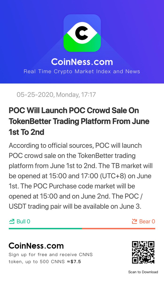 PotatocoinPoc's tweet photo. We are happy to announce that We Will Launch #POC Crowd Sale on @TokenBetter Trading Platform from June 1st to 2nd😘😘

#btc #bitcoin https://t.co/cHAKbUiq94
